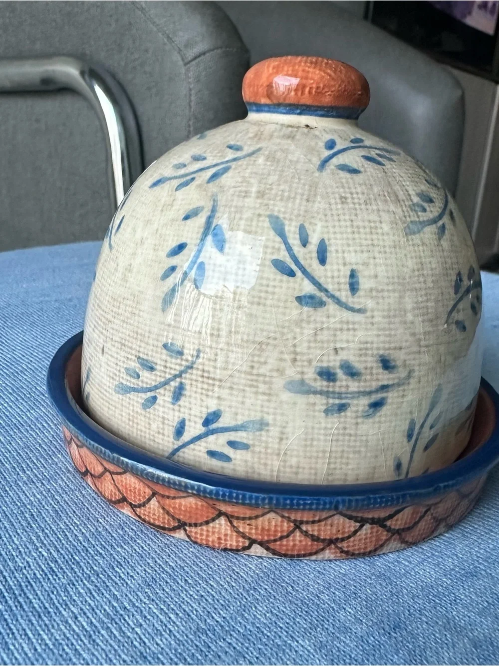 Vintage Kate McRostie Tuscan Ceramic Butter Dish Cottagecore Kitchen Decor 2004